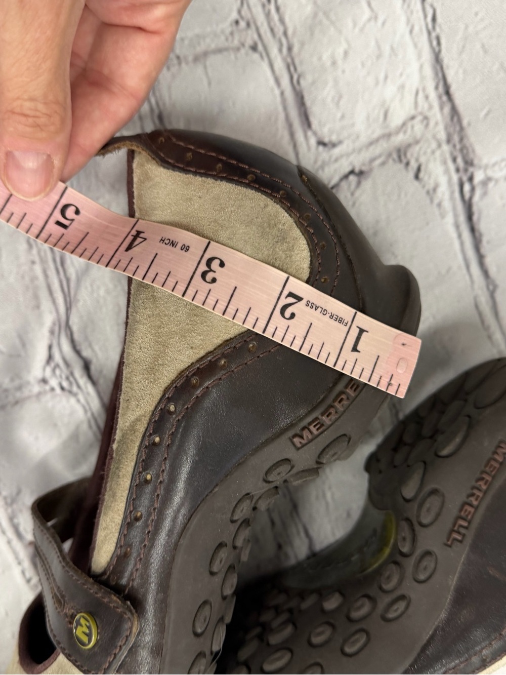 Merrell Plaza Bandeau Dark Taupe Mary Jean Shoes Size 9.5 Women’s GorpCore Wedge - Picture 14 of 15
